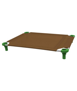 40x30 Pet Cot in Brown with Dustin Green Legs, Unassembled