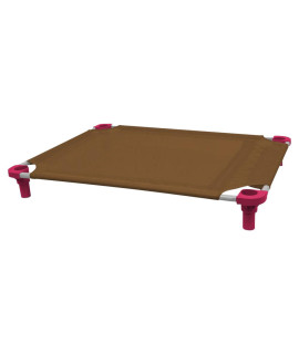 40x30 Pet Cot in Brown with Fuchsia Legs, Unassembled