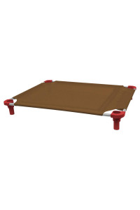 40x30 Pet Cot in Brown with Red Legs, Unassembled