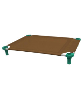40x30 Pet Cot in Brown with Teal Legs, Unassembled