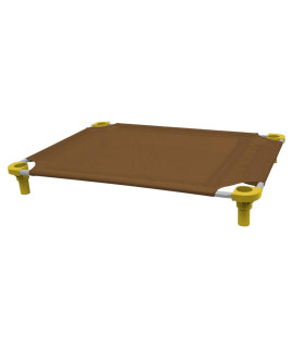 40x30 Pet Cot in Brown with Yellow Legs, Unassembled