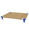 40x30 Pet Cot in Tan with Blue Legs, Unassembled