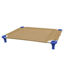 40x30 Pet Cot in Tan with Blue Legs, Unassembled
