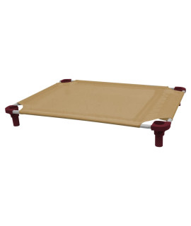 40x30 Pet Cot in Tan with Burgundy Legs, Unassembled