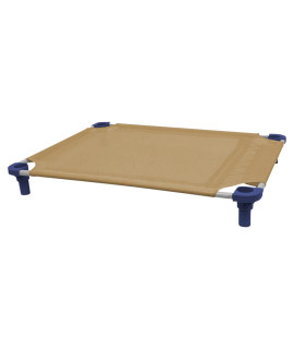 40x30 Pet Cot in Tan with Navy Legs, Unassembled