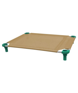 40x30 Pet Cot in Tan with Teal Legs, Unassembled