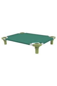 30x22 Pet Cot in Teal with Sage Legs, Unassembled