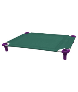40x30 Pet Cot in Teal with Purple Legs, Unassembled