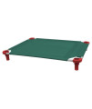 40x30 Pet Cot in Teal with Red Legs, Unassembled