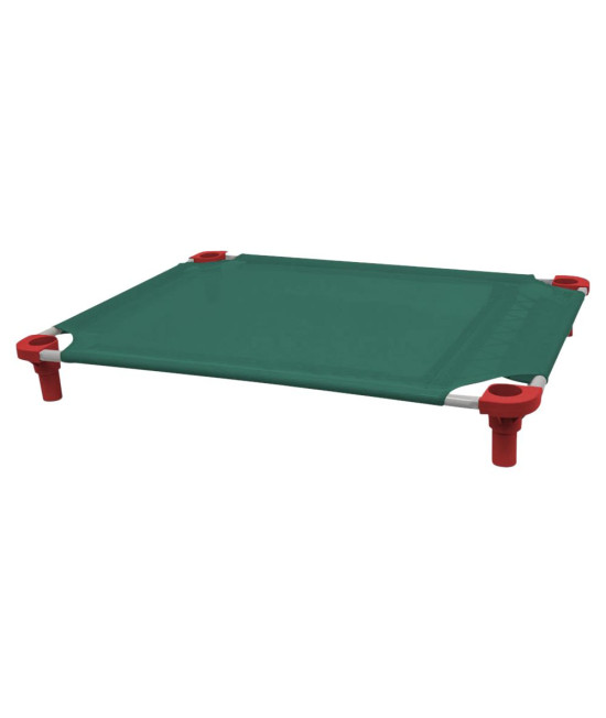 40x30 Pet Cot in Teal with Red Legs, Unassembled