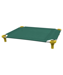 40x30 Pet Cot in Teal with Yellow Legs, Unassembled