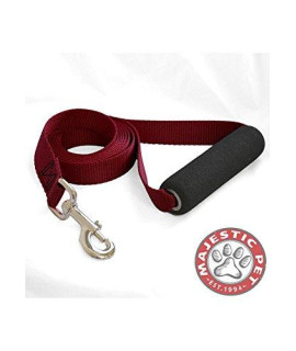 1in x 6ft Easy Grip Handle Leash Burgundy By Majestic Pet Products