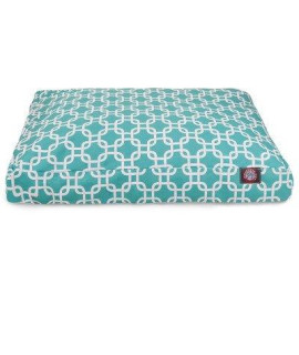 Teal Links Large Rectangle Pet Bed
