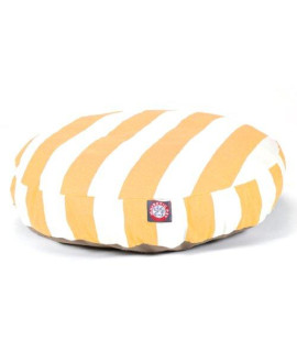 Yellow Vertical Stripe Small Round Pet Bed