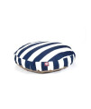 Navy Blue Vertical Stripe Medium Round Pet Bed