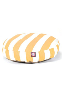 Yellow Vertical Stripe Medium Round Pet Bed