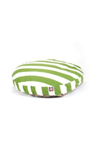 Sage Vertical Stripe Large Round Pet Bed