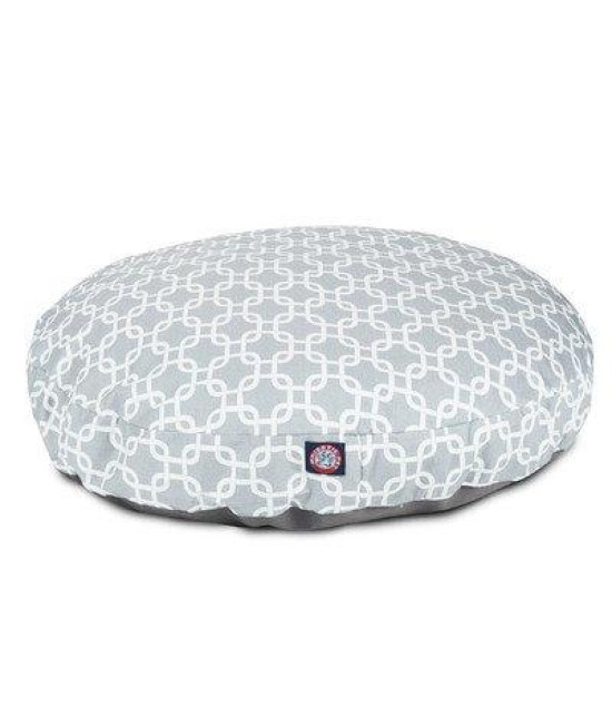 Gray Links Large Round Pet Bed