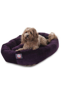 32" Aubergine Villa Collection Micro-Velvet Bagel Bed By Majestic Pet Products