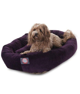 32" Aubergine Villa Collection Micro-Velvet Bagel Bed By Majestic Pet Products