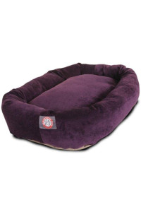 40" Aubergine Villa Collection Micro-Velvet Bagel Bed By Majestic Pet Products
