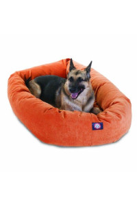 52" Orange Villa Collection Micro-Velvet Bagel Bed By Majestic Pet Products