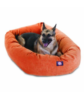 52" Orange Villa Collection Micro-Velvet Bagel Bed By Majestic Pet Products