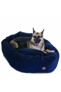 52" Navy Villa Collection Micro-Velvet Bagel Bed By Majestic Pet Products