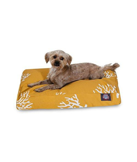 Yellow Coral Small Rectangle Pet Bed