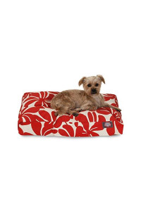 Red Plantation Small Rectangle Pet Bed