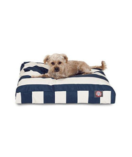 Navy Blue Vertical Stripe Small Rectangle Pet Bed