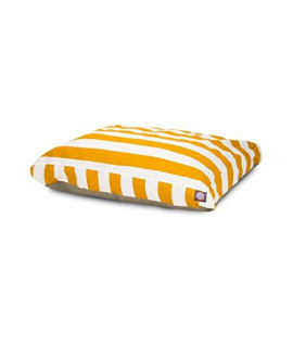 Yellow Vertical Stripe Small Rectangle Pet Bed