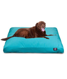 Solid Teal Small Rectangle Pet Bed