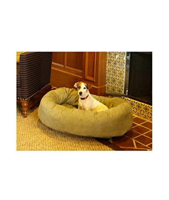 32" Sage Suede Bagel Dog Bed By Majestic Pet Products