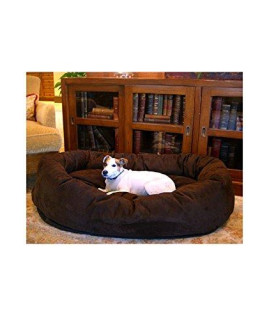 52" Chocolate Suede Bagel Dog Bed By Majestic Pet Products
