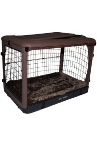 *NEW* THE OTHER DOOR STEEL CRATE WITH PAD, 42", CHOCOLAT