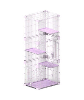 PetPals Wirehouse-Three Levels - Pink Three Levels Cat Cage