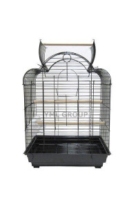 1904 3/4" Bar Spacing Open Dome Top Small Parrot Bird Cage - 20"x16" In Black
