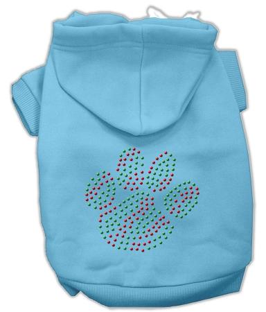 Holiday Paw Dog Hoodie Baby Blue/Small