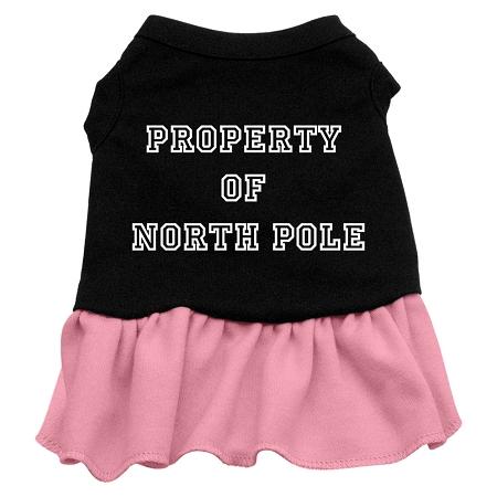 Property of North Pole Dog Dress - Black with Pink/XX Large