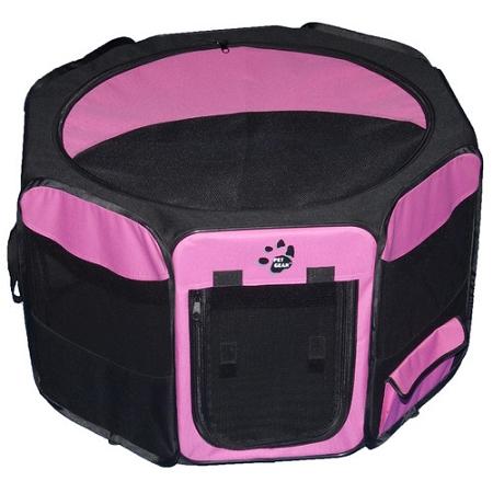Travel Lite Soft-Sided Pet Pen - Small/Pink