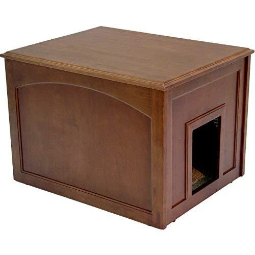 Crown Pet Cat Litter Cabinet with Mahogany Finish