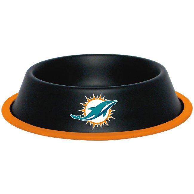 Miami Dolphins Stainless Dog Bowl