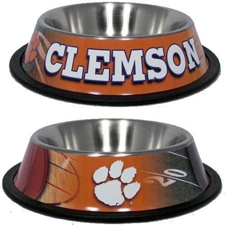 Clemson Tigers Stainless Dog Bowl