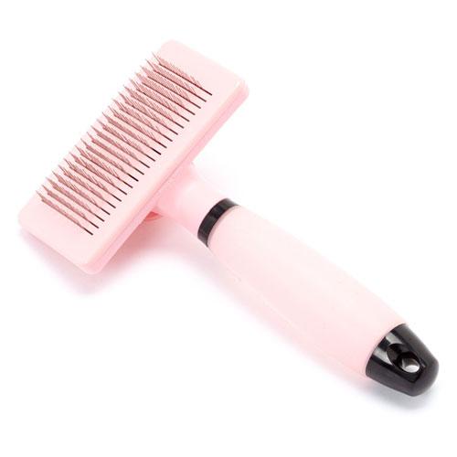 Iconic Pet - Self-cleaning Brush with Silica Gel Soft Handle - Pink