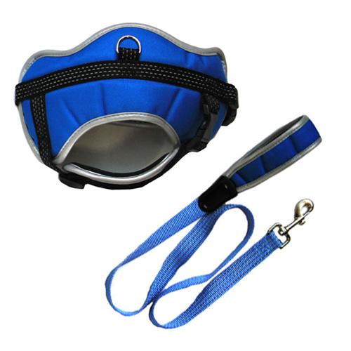 Reflective Adjustable Harness with Leash (set of 2) Asst 4 - Blue