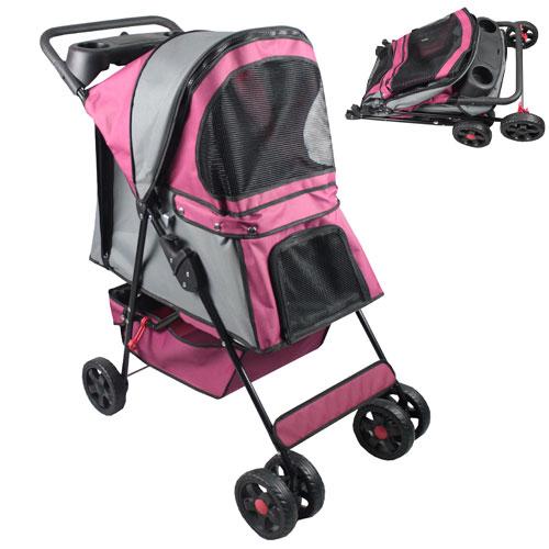 Iconic Pet - Supreme Pet Stroller - Maroon with Grey