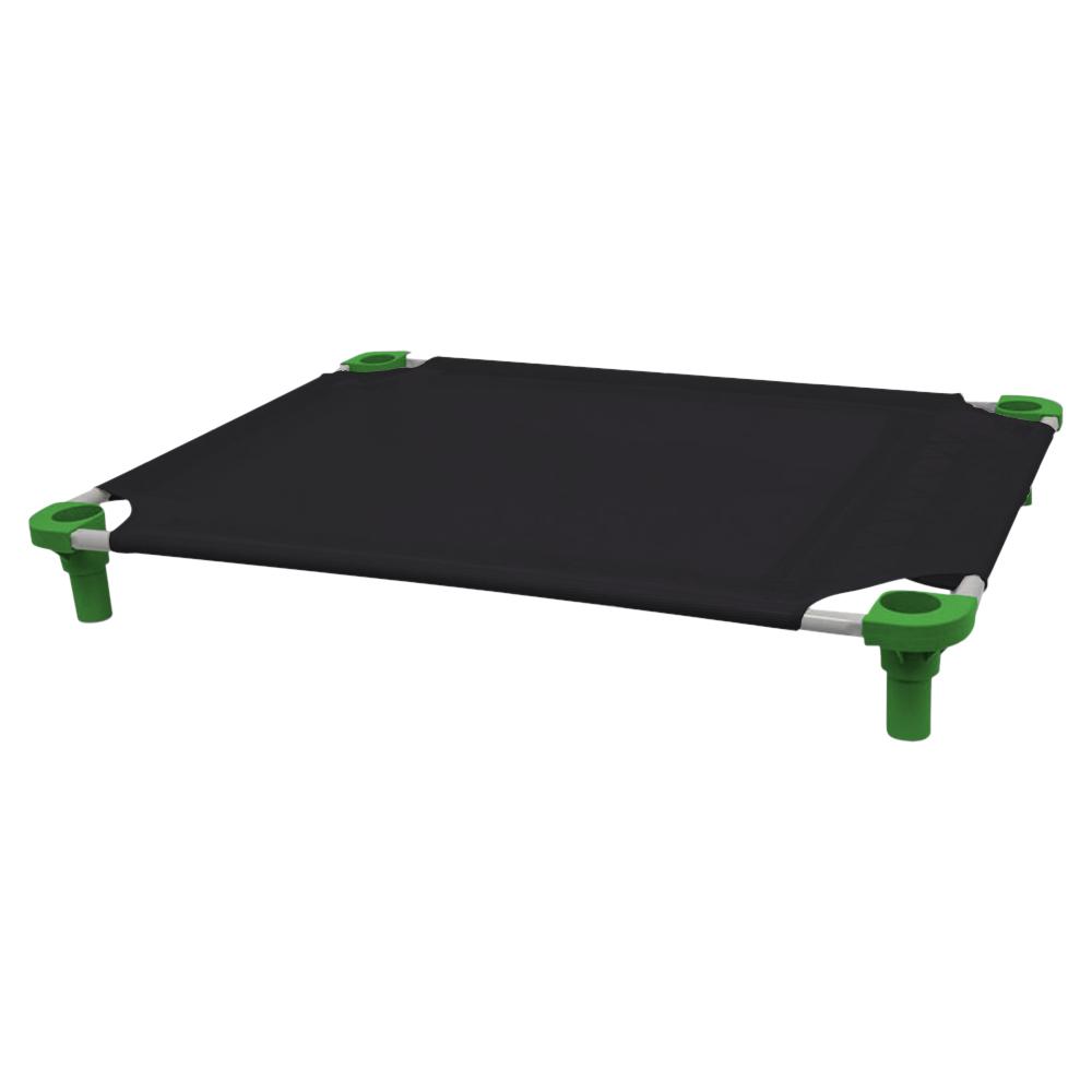 40x30 Pet Cot in Black with Dustin Green Legs, Unassembled