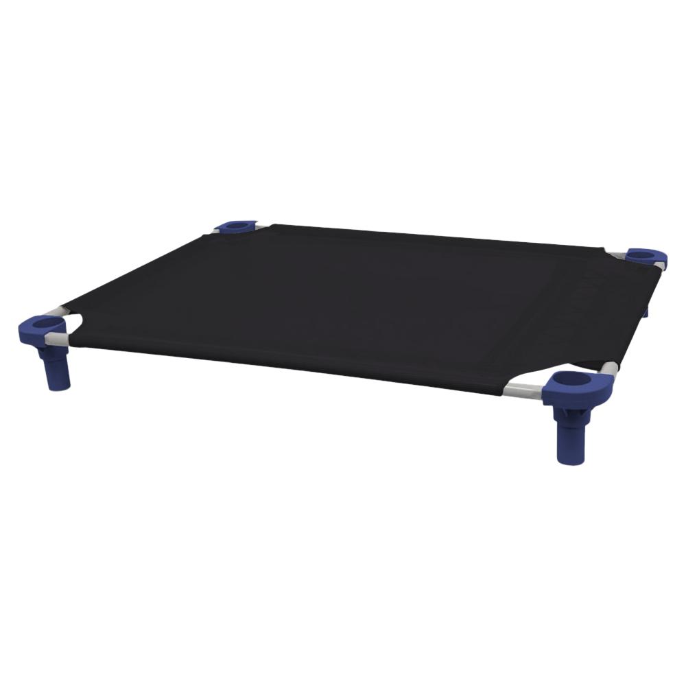 40x30 Pet Cot in Black with Navy Legs, Unassembled