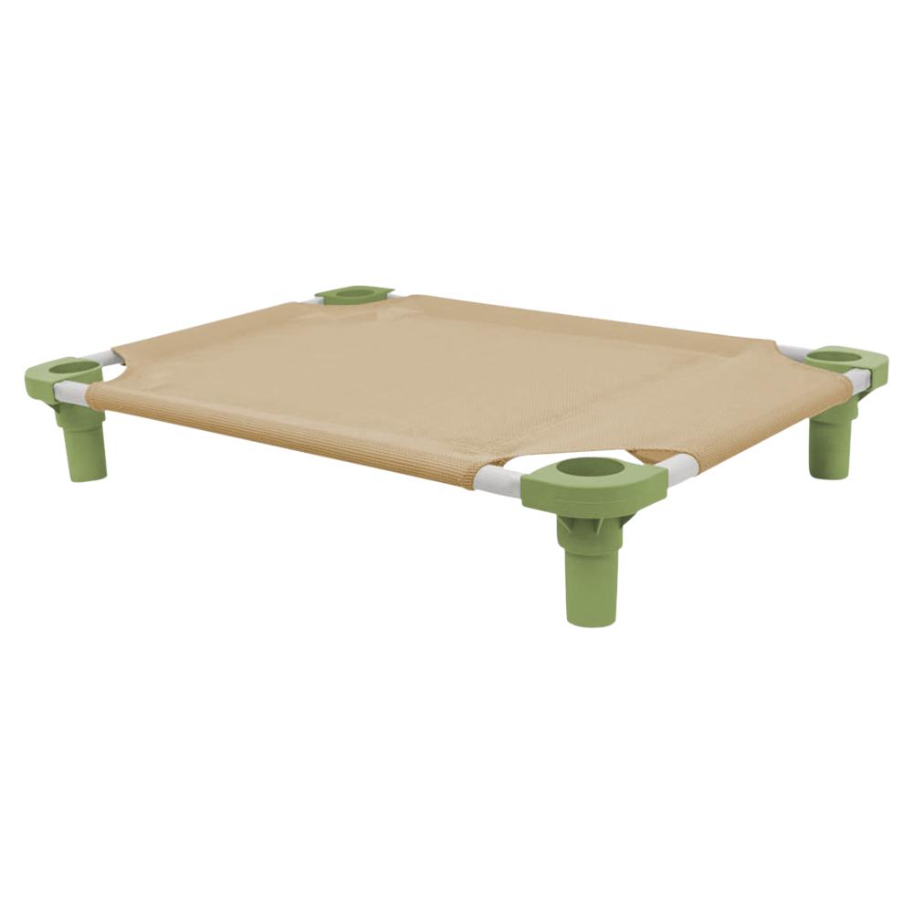 30x22 Pet Cot in Tan with Sage Legs, Unassembled